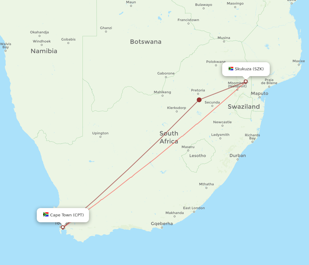 CPT-SZK flight routes