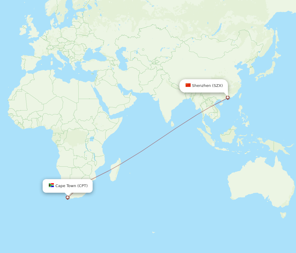 CPT-SZX flight routes