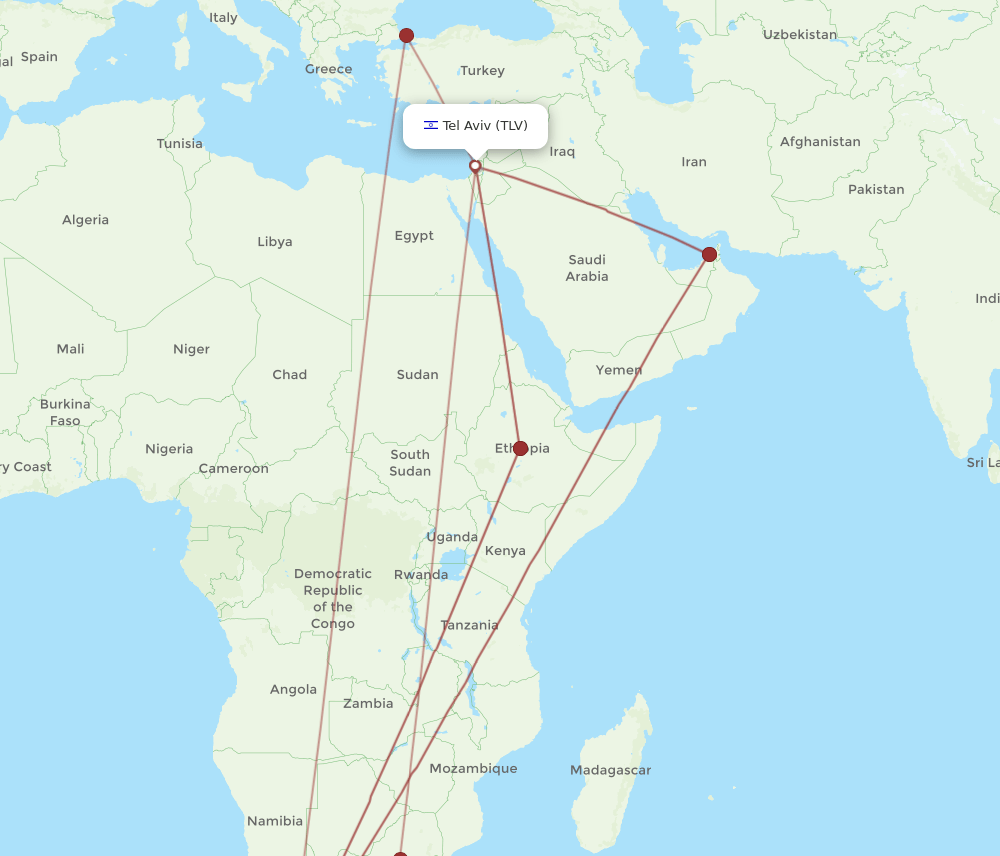 CPT-TLV flight routes