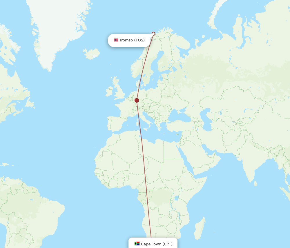 CPT-TOS flight routes