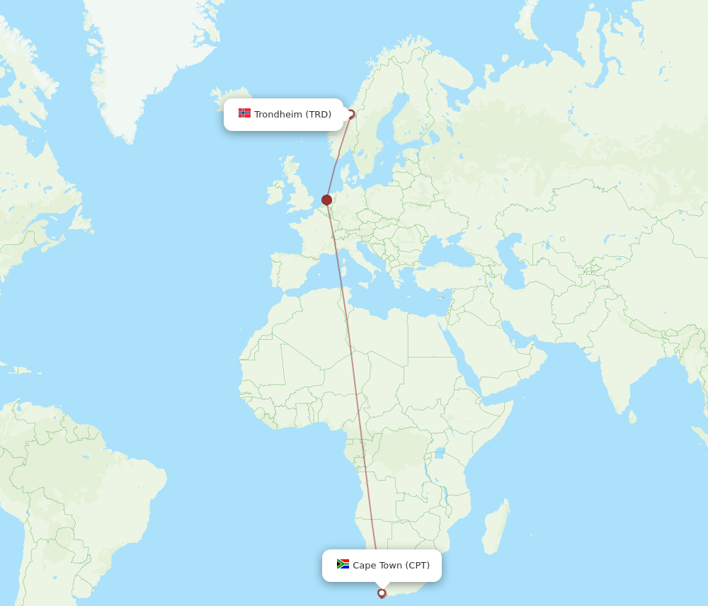 CPT-TRD flight routes
