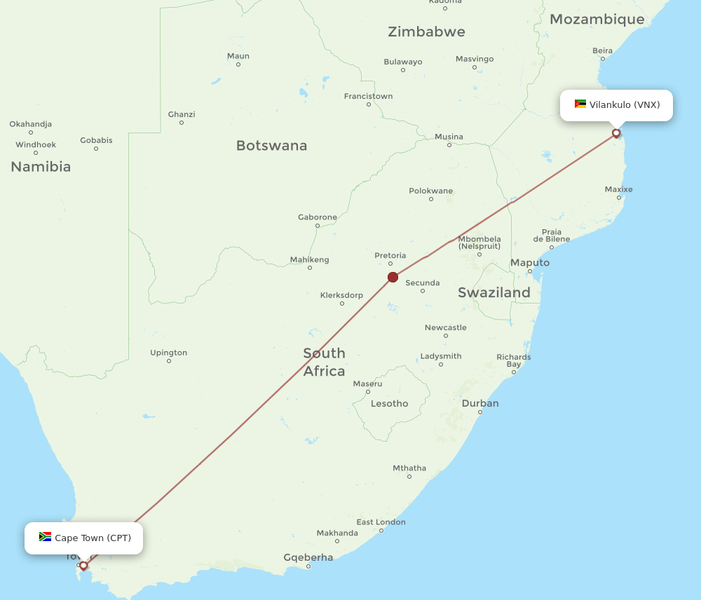 CPT-VNX flight routes