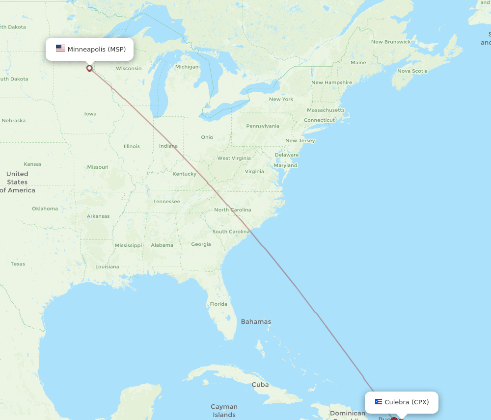 CPX-MSP flight routes