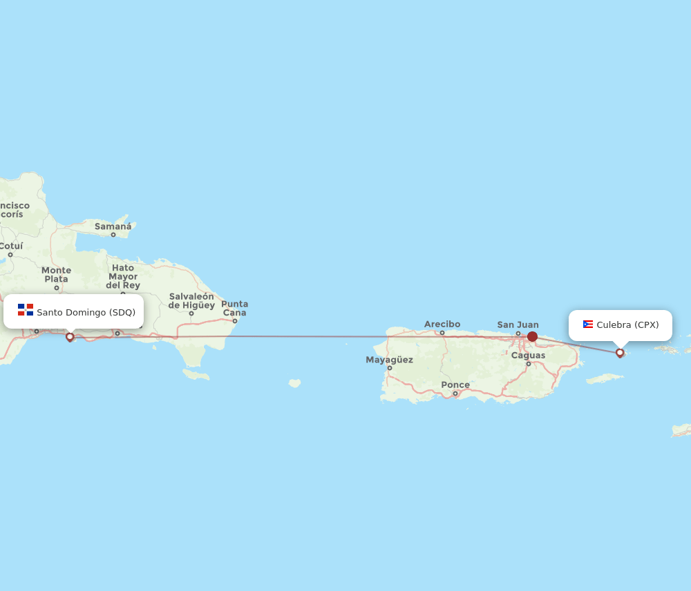 CPX-SDQ flight routes