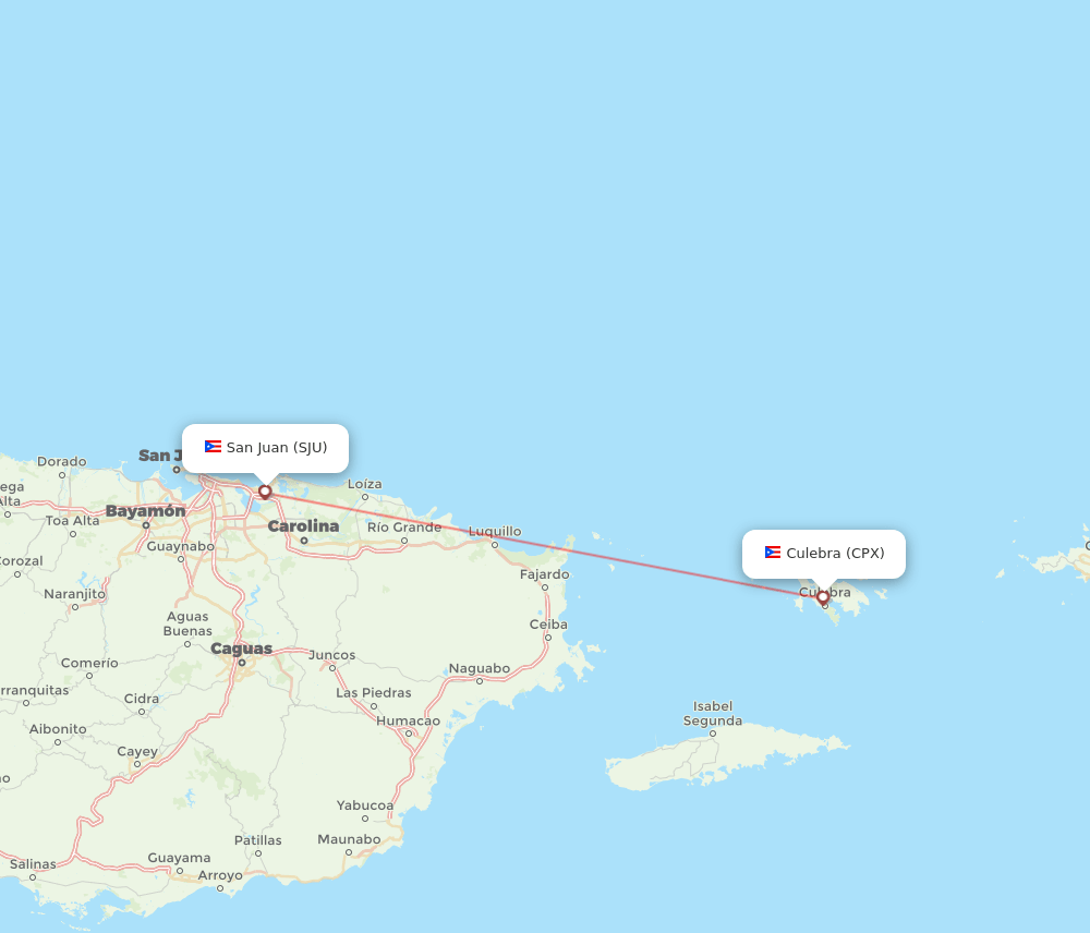 CPX to SJU flights and routes map