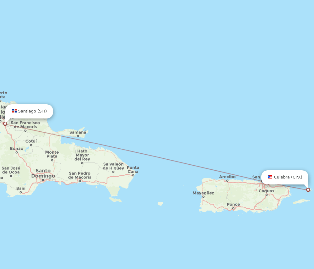 CPX to STI flights and routes map