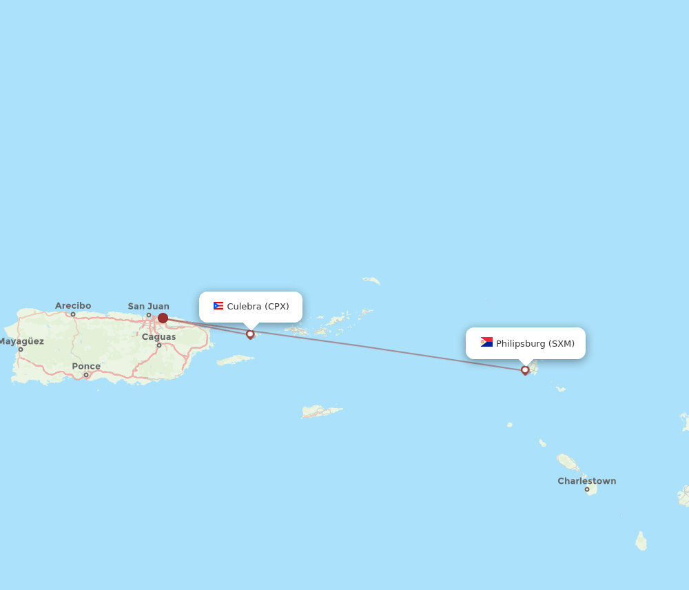 CPX-SXM flight routes