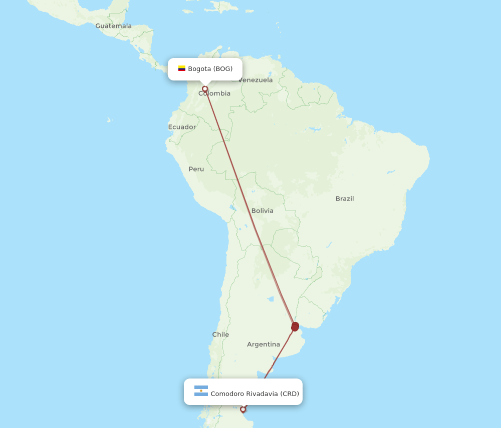 CRD-BOG flight routes