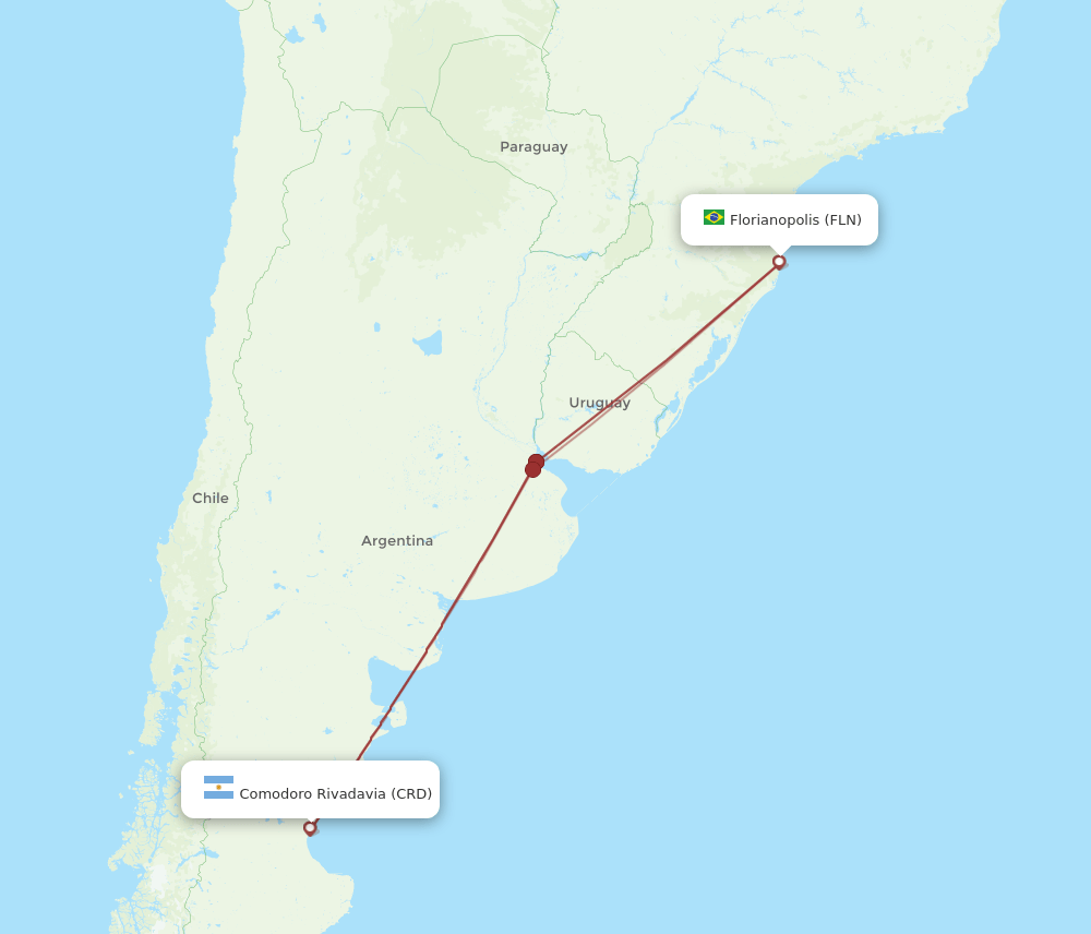 CRD-FLN flight routes