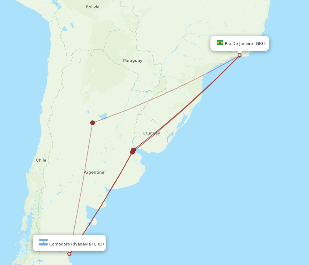 CRD-GIG flight routes