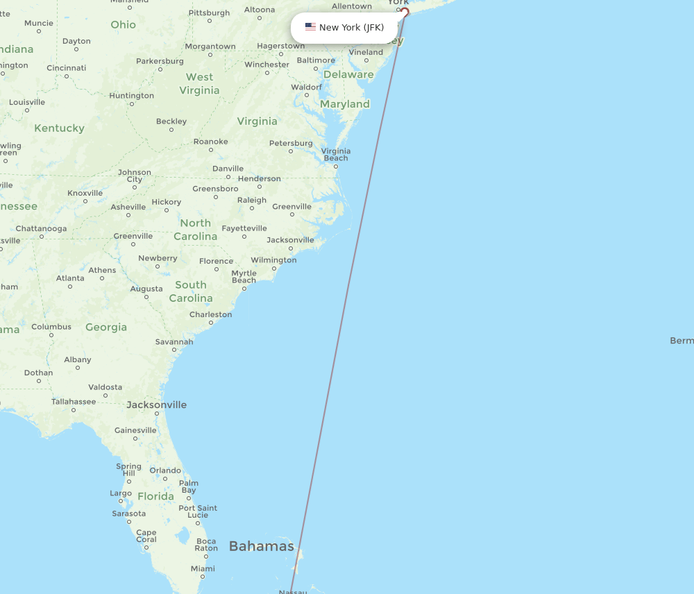 CRI-JFK flight routes
