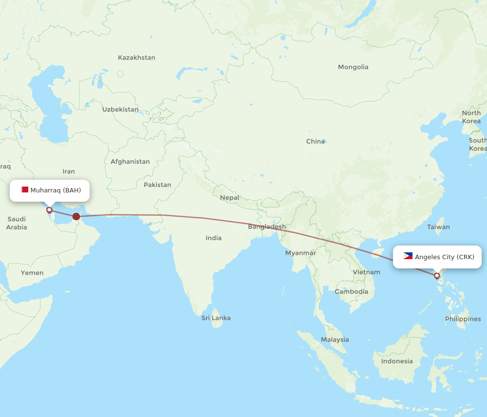 CRK-BAH flight routes