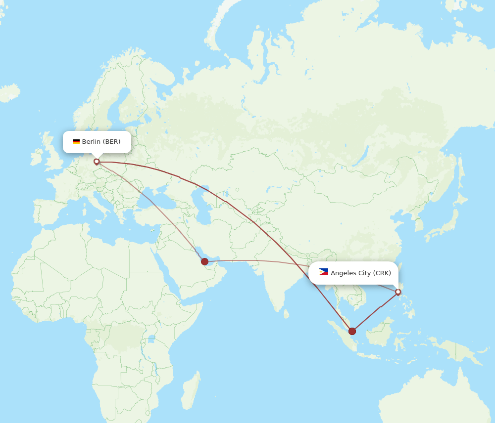 CRK to BER flights and routes map