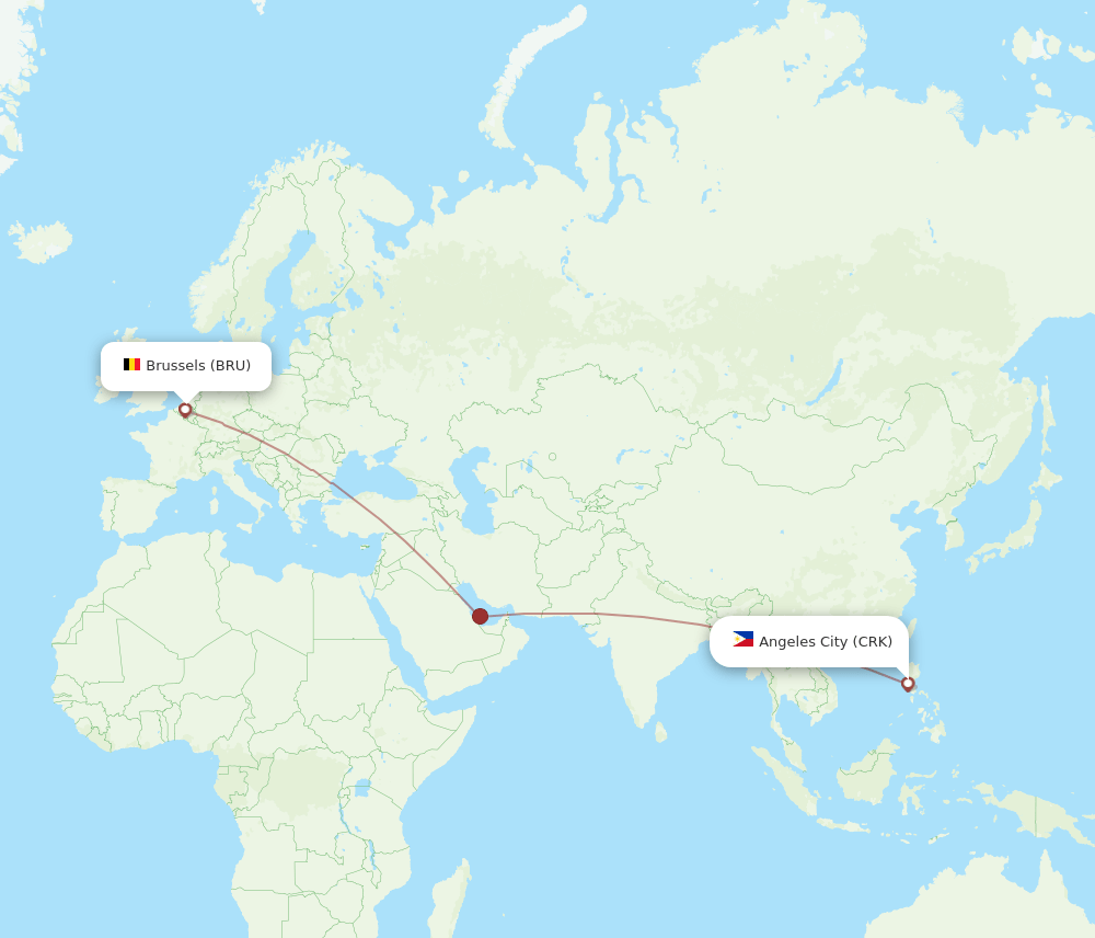 CRK-BRU flight routes