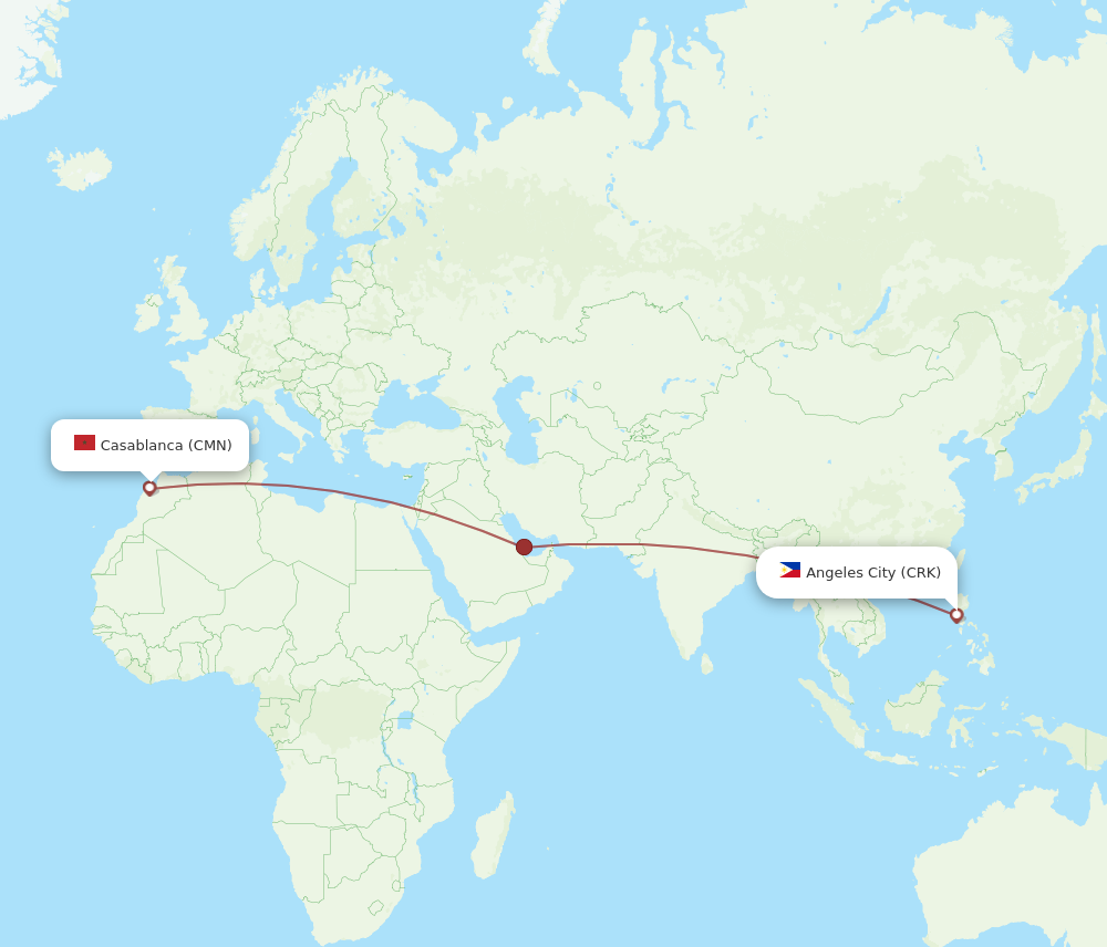 CRK to CMN flights and routes map