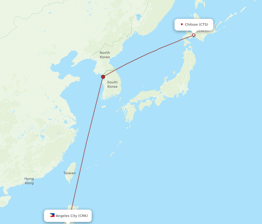 CRK to CTS flights and routes map