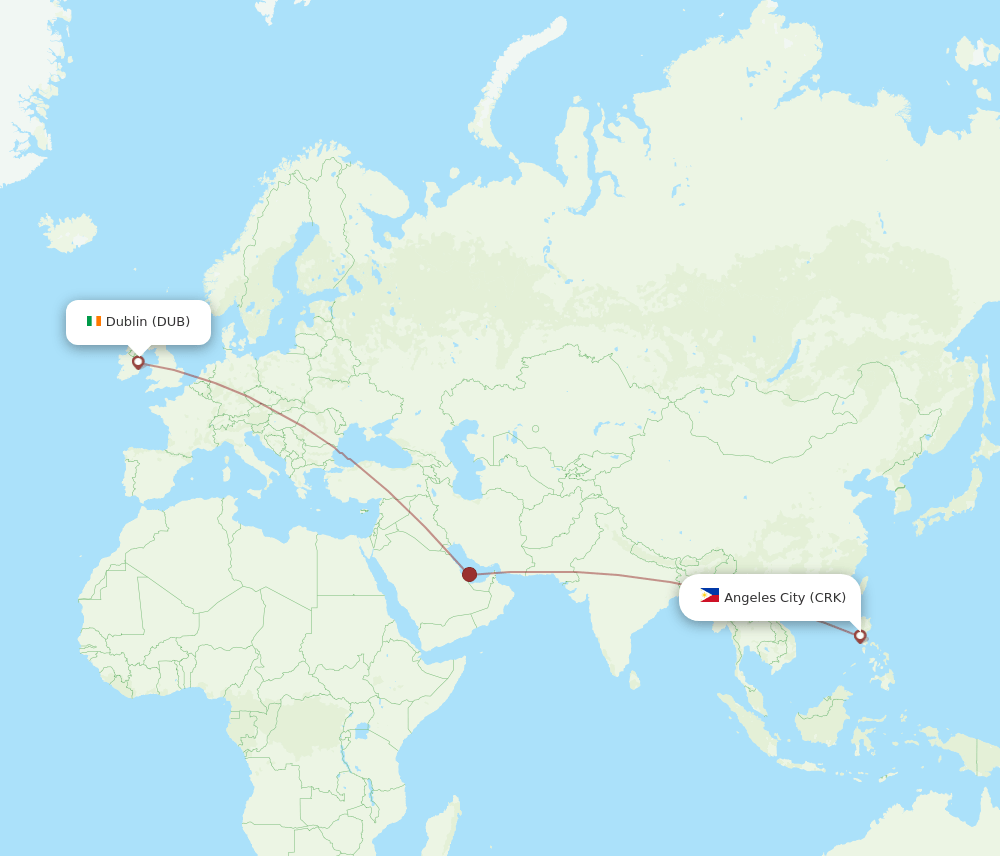 CRK to DUB flights and routes map