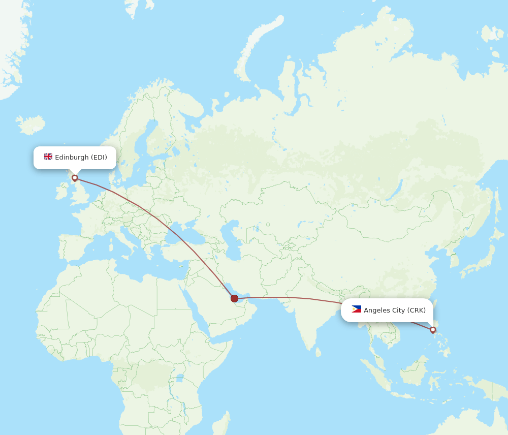 CRK to EDI flights and routes map