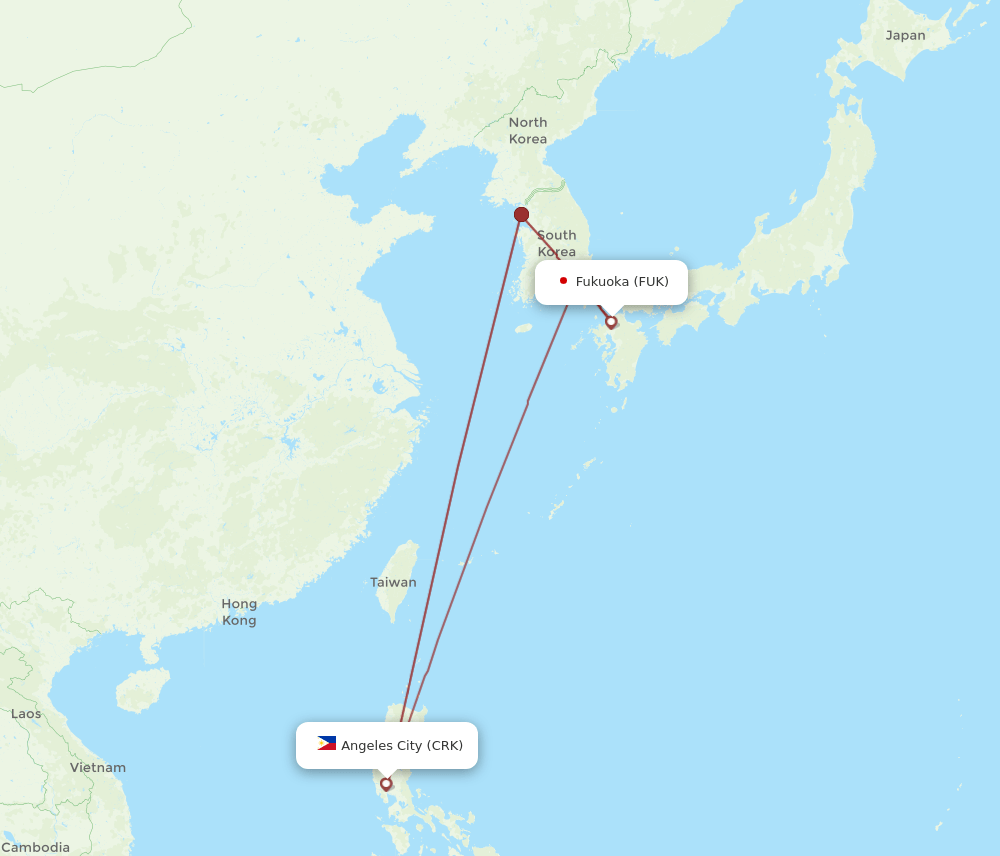 CRK to FUK flights and routes map