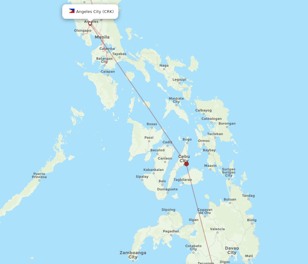 CRK-GES flight routes