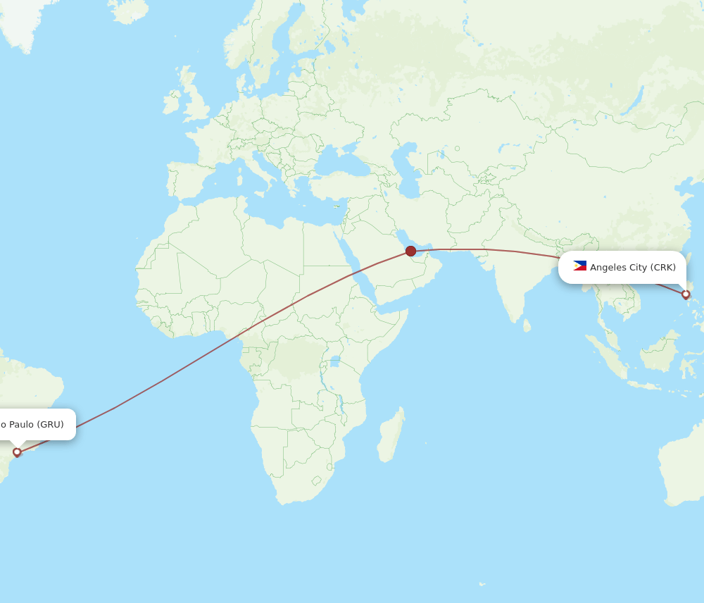 CRK to GRU flights and routes map