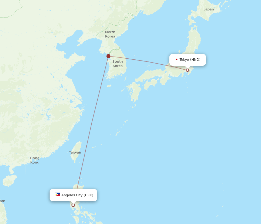 CRK-HND flight routes