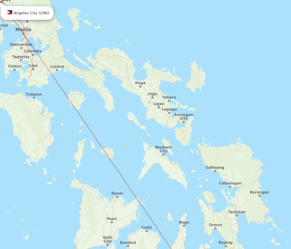 Angeles - Del Carmin route map and flight paths