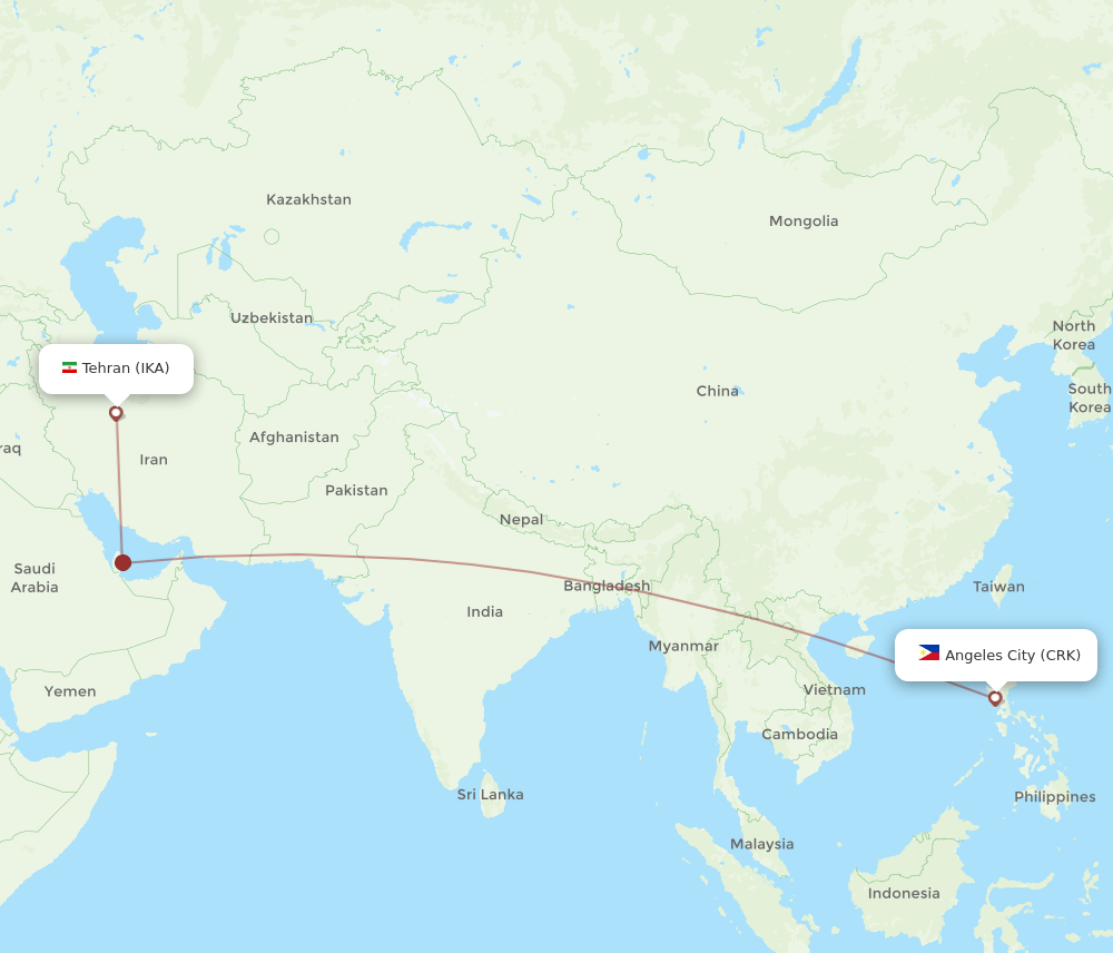 CRK-IKA flight routes