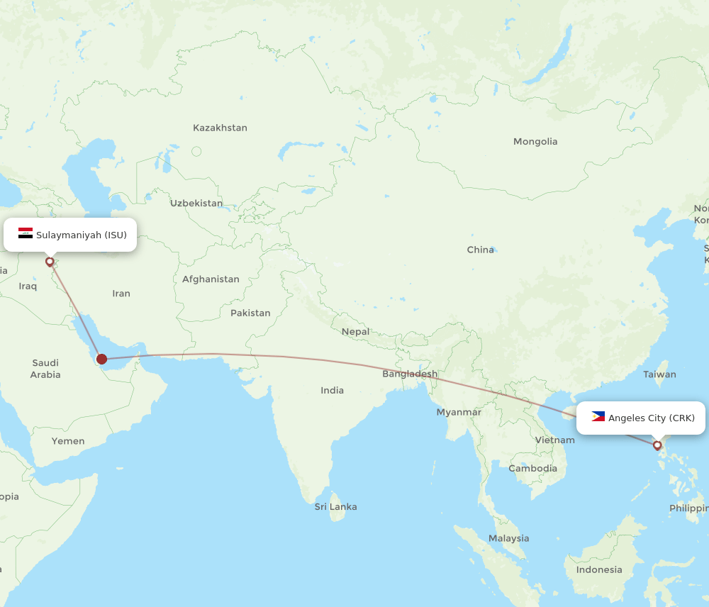 CRK-ISU flight routes