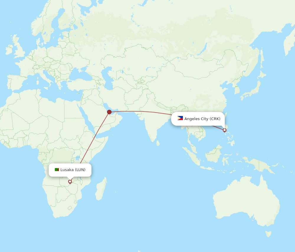 CRK to LUN flights and routes map