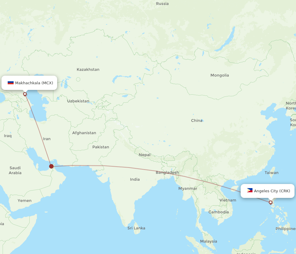 CRK-MCX flight routes