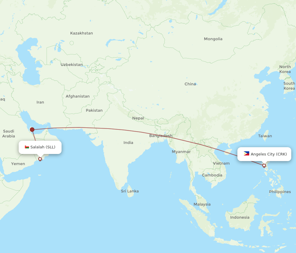 CRK-SLL flight routes