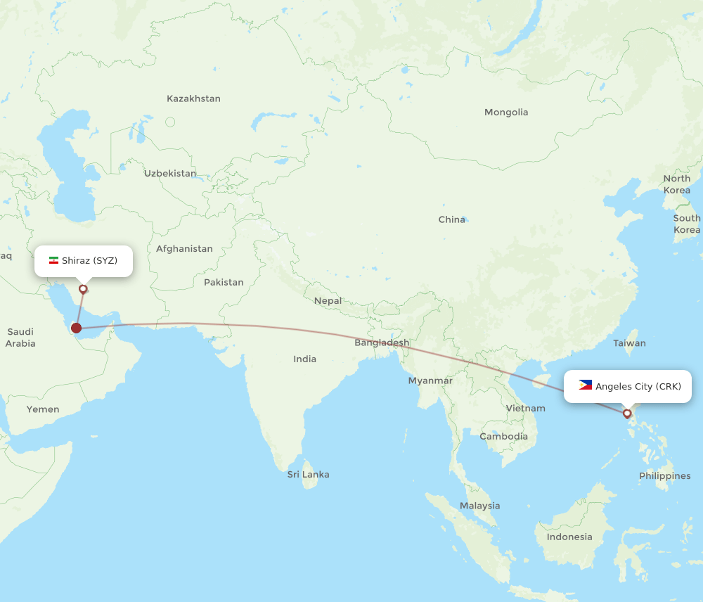 CRK-SYZ flight routes