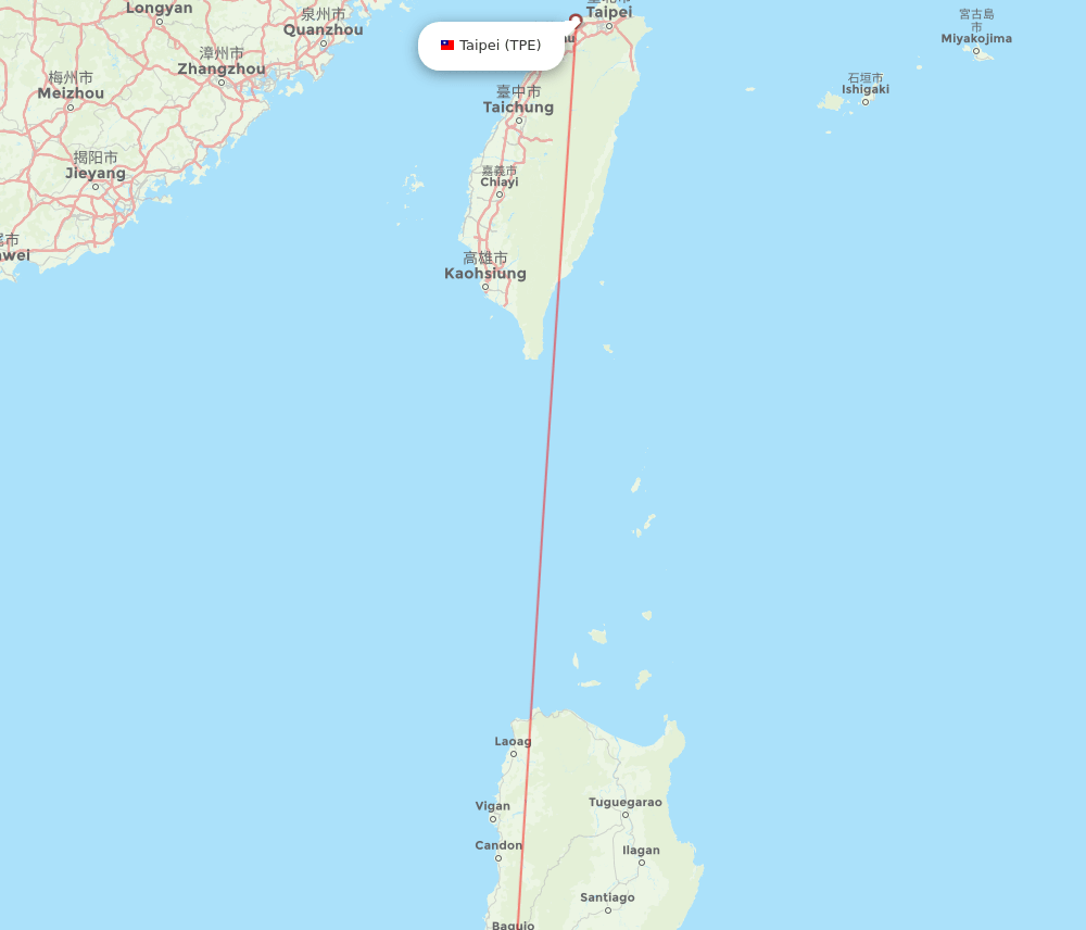 CRK-TPE flight routes