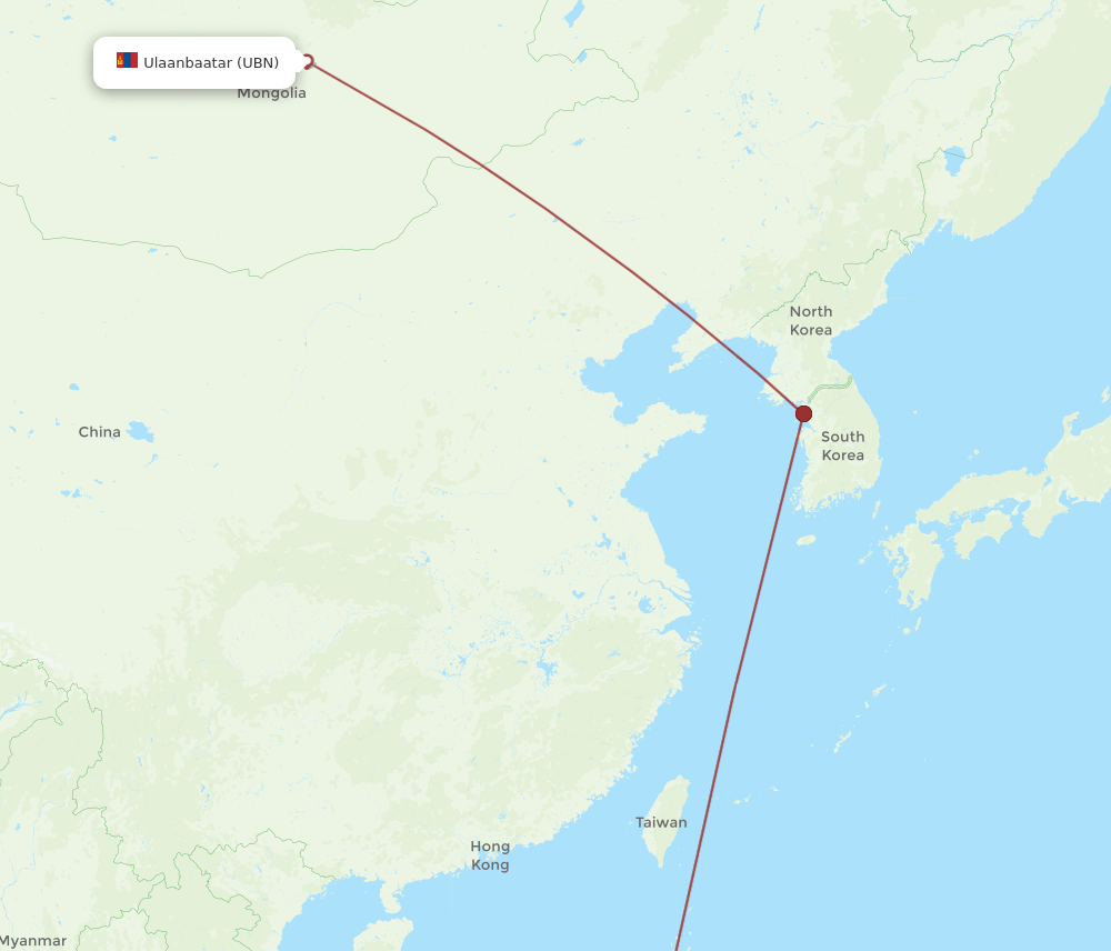 CRK-UBN flight routes