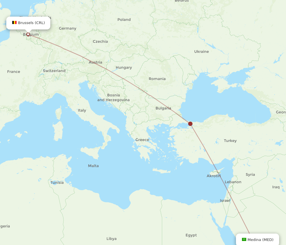 CRL-MED flight routes