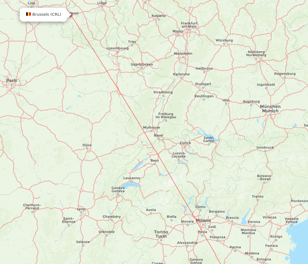 CRL to PSA flights and routes map