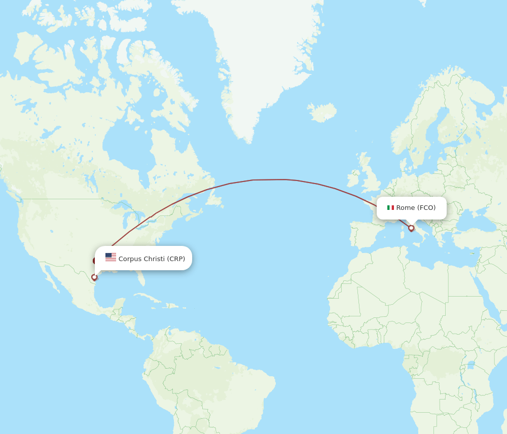 CRP-FCO flight routes