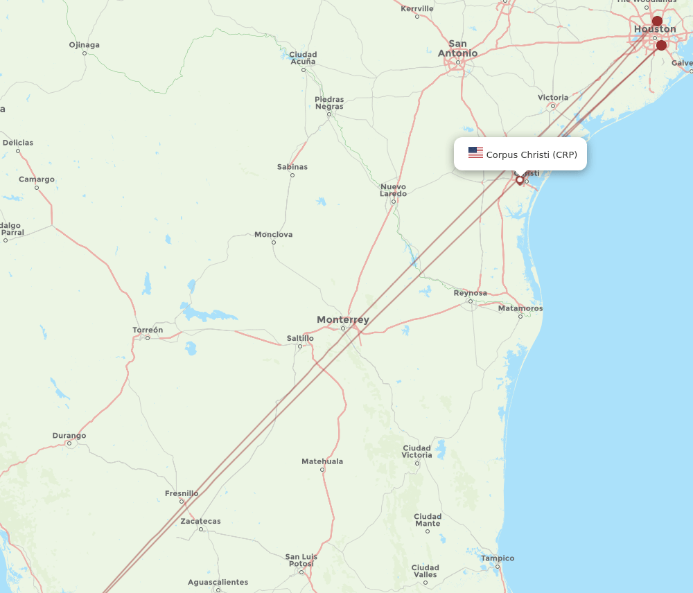 CRP-PVR flight routes