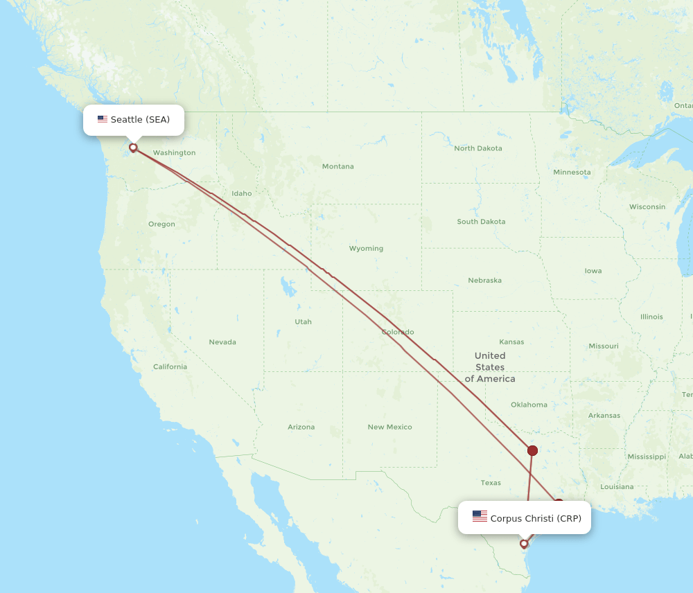 CRP-SEA flight routes
