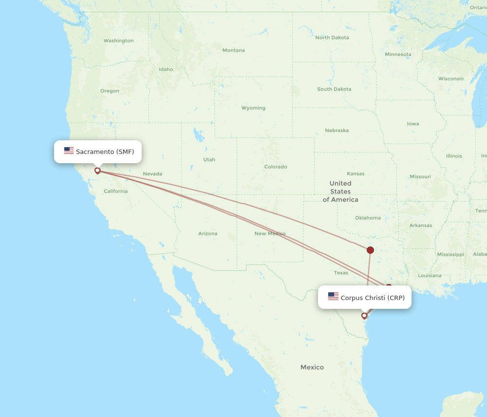 CRP-SMF flight routes