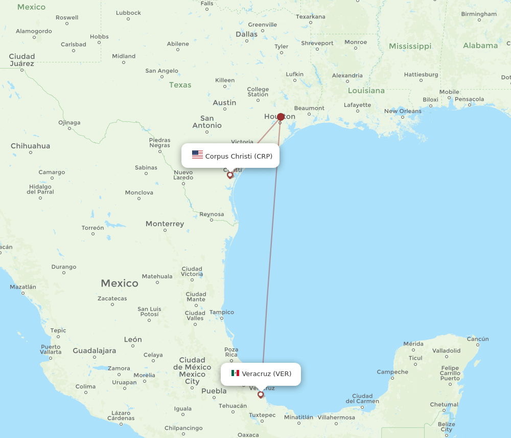 CRP-VER flight routes