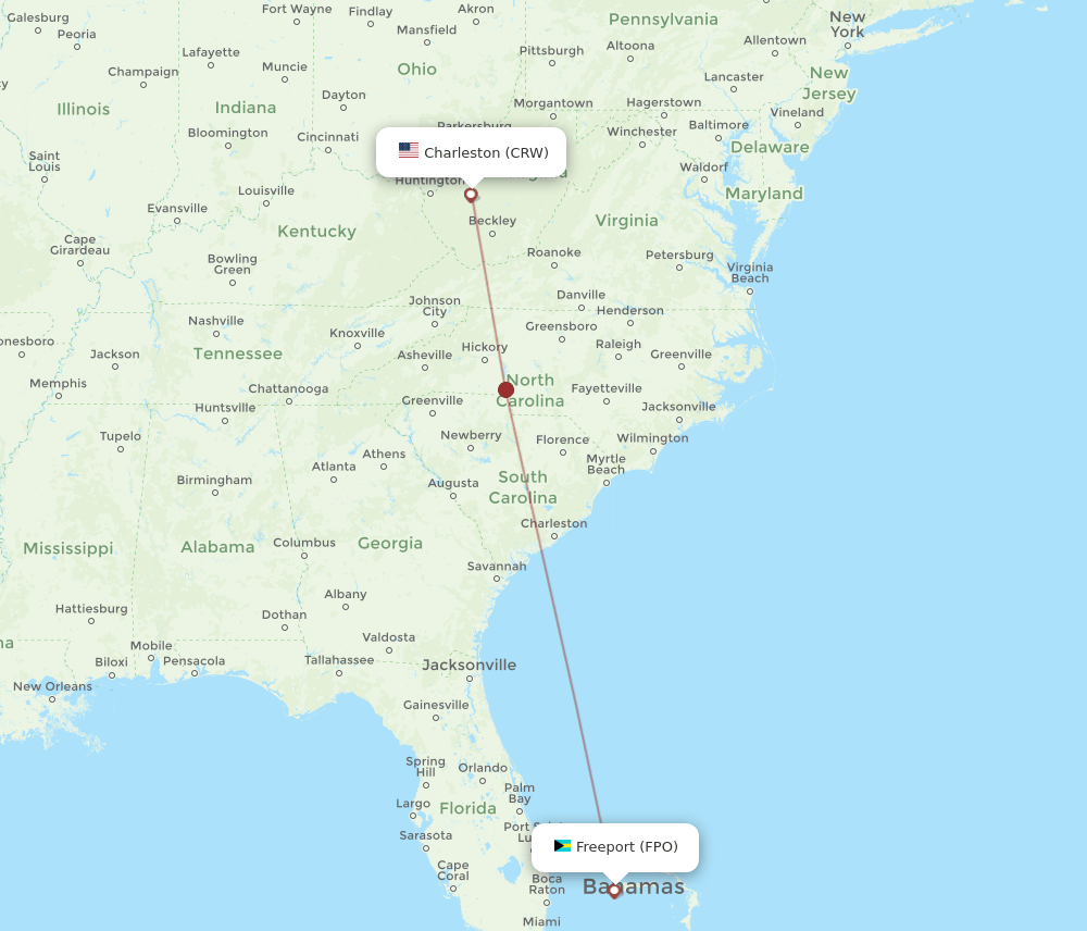 CRW-FPO flight routes