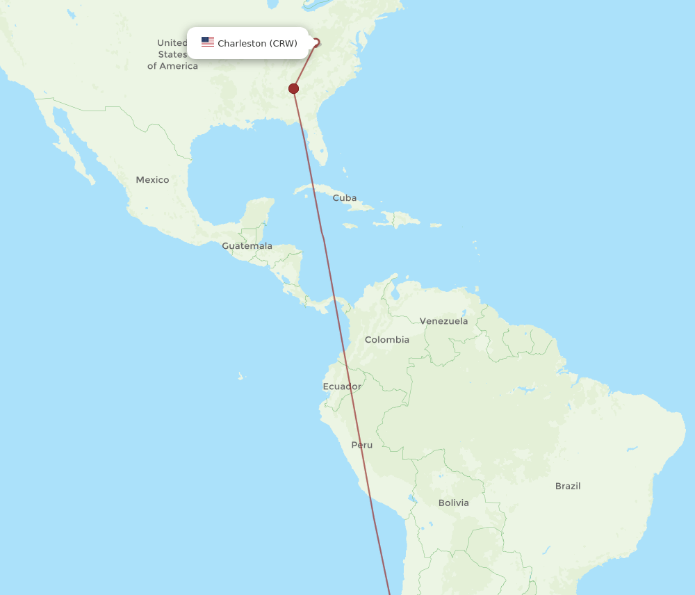 CRW-SCL flight routes