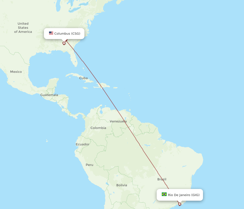 CSG-GIG flight routes