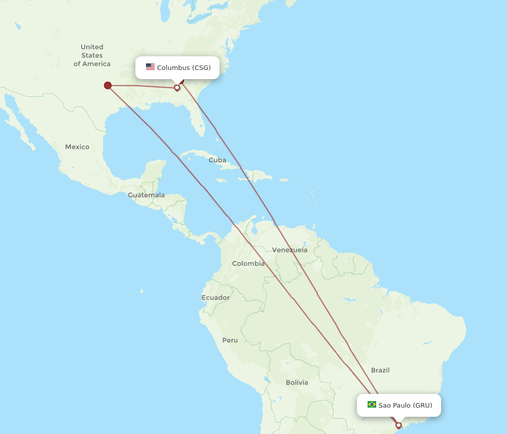 CSG-GRU flight routes