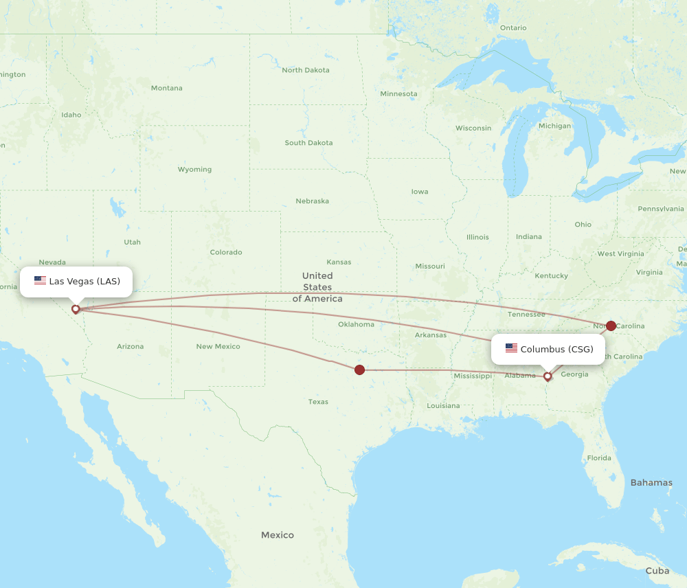 CSG-LAS flight routes