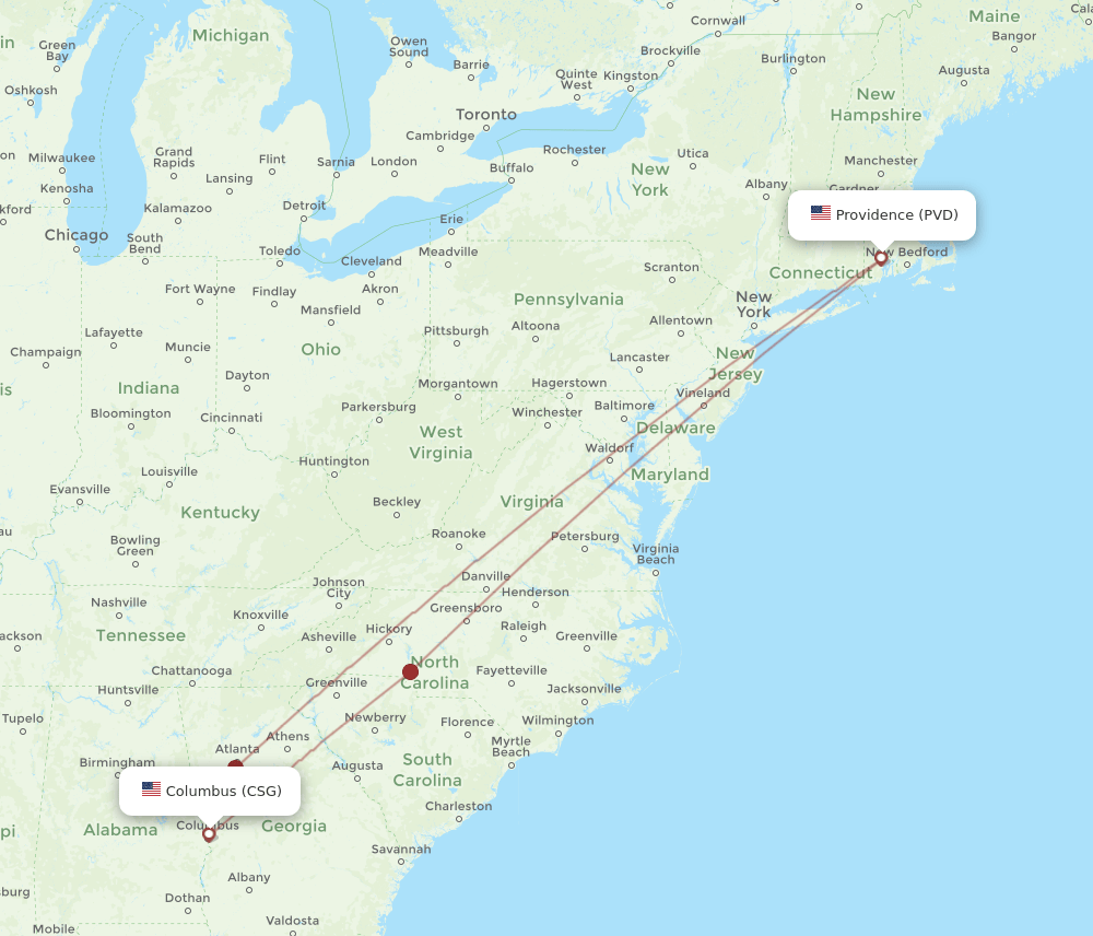 CSG-PVD flight routes