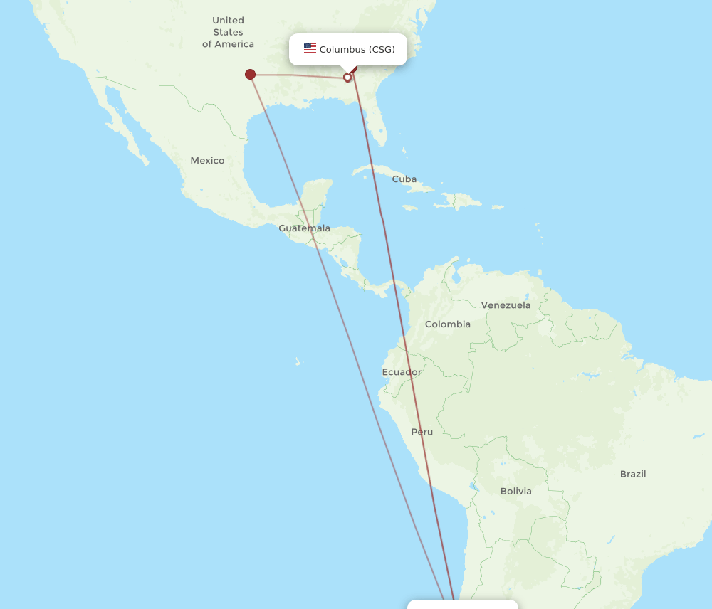 CSG-SCL flight routes