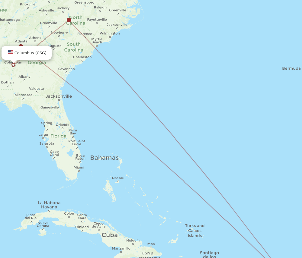 CSG-STT flight routes